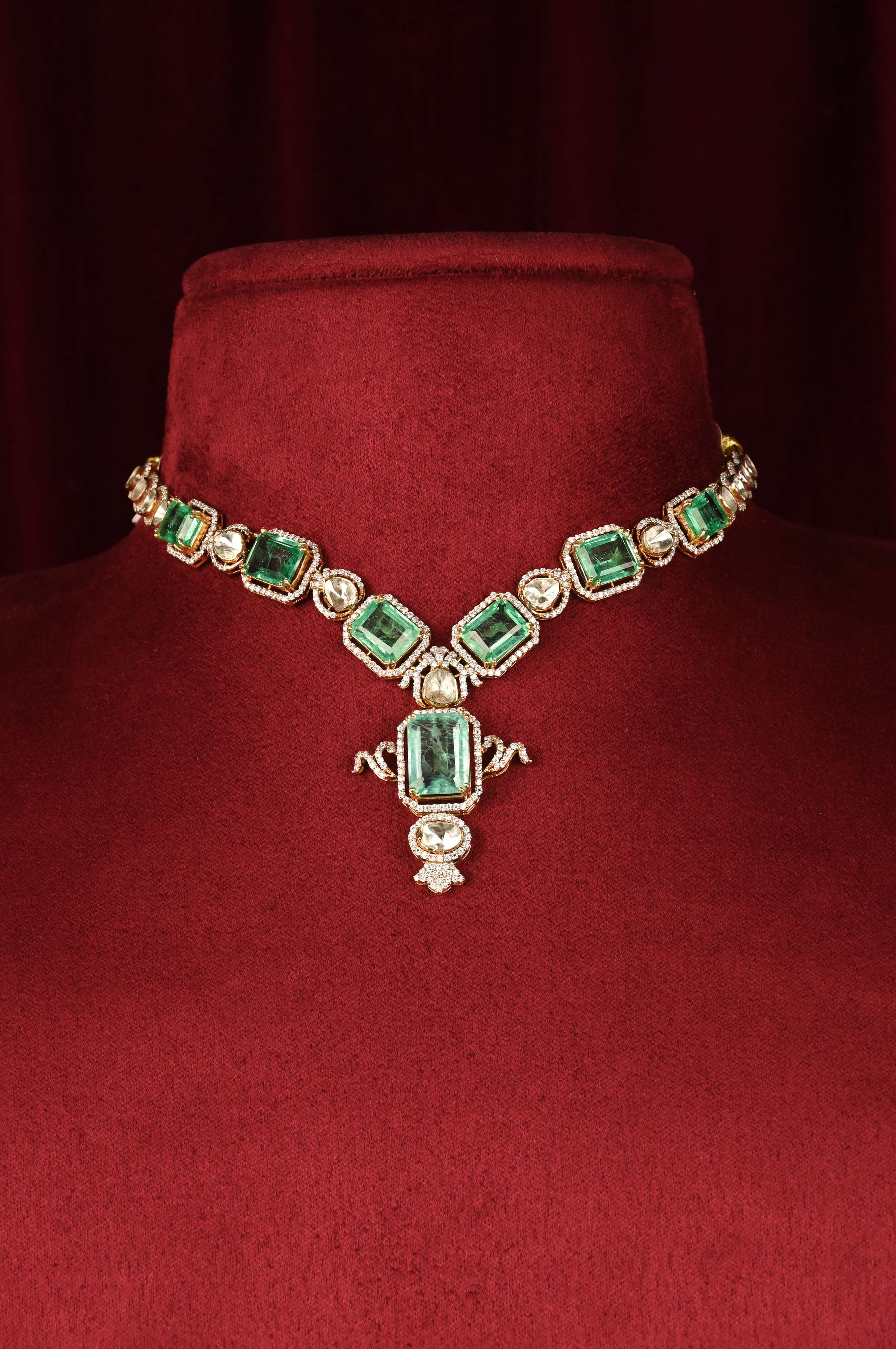 Brinda Gold and Diamonds - Polki Kundan Necklace